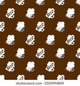 Craft Brew Craze Stylish Beer Theme Pattern. Perfect for themed restaurant decor, party supplies, or any project catering to beer enthusiasts