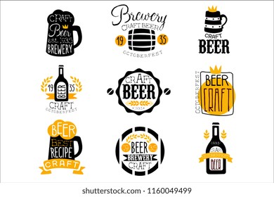 Craft Brewery Set Of Logo Design Templates