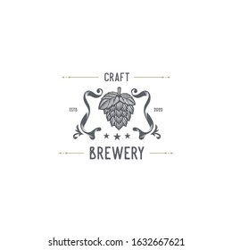 craft brewery vintage silhouette logo