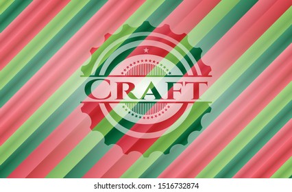 Craft christmas emblem background. Vector Illustration. Detailed.