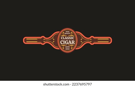 craft cigar label template vector illustration flat design