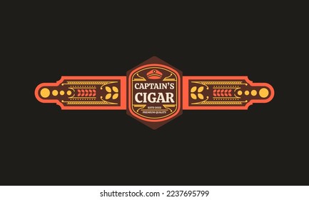 diseño plano de la plantilla de la etiqueta de cigarro artesanal