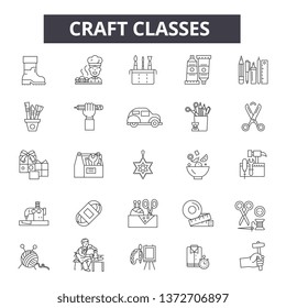 Craft classes line icons, signs, vector set, outline illustration concept 