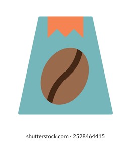 Craft coffee bag flat colored icon vector clipart