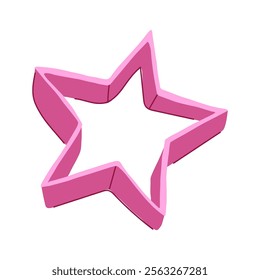 craft cookie cutter cartoon. shape metal, plastic holiday, gingerbread sugar craft cookie cutter sign. isolated symbol vector illustration