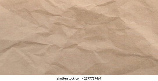 Craft crumpled paper, cardboard background. Brown kraft sheet texture, torn antique page, wallpaper or parchment abstract design, Horizontal rough carton, old material Realistic 3d vector illustration - Shutterstock ID 2177719467