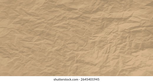 Papel artesanal amassado, fundo de papelão. Textura de folha kraft marrom, página antiga rasgada, papel de parede ou pergaminho design abstrato, Horizontal caixa áspera, material velho 3d realista