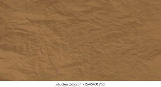 Papel artesanal amassado, fundo de papelão. Textura de folha kraft marrom, página antiga rasgada, papel de parede ou pergaminho design abstrato, Horizontal caixa áspera, material velho 3d realista