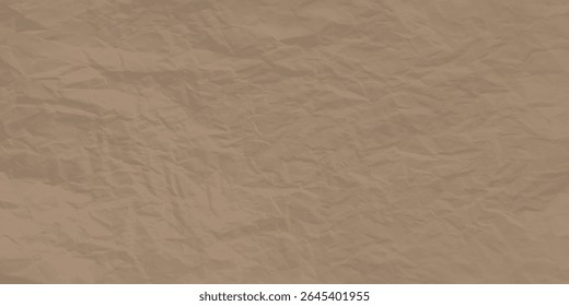 Papel artesanal amassado, fundo de papelão. Textura de folha kraft marrom, página antiga rasgada, papel de parede ou pergaminho design abstrato, Horizontal caixa áspera, material velho 3d realista