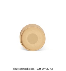 Craft cylinder set. Front view of natural paper tube and kraft paper tube isolated on white background.