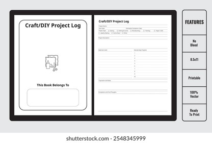 Craft And DIY Project Logbook Tracker Or Planner - Vector Illustration