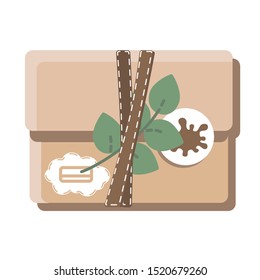 Craft envelope decorated with plant
