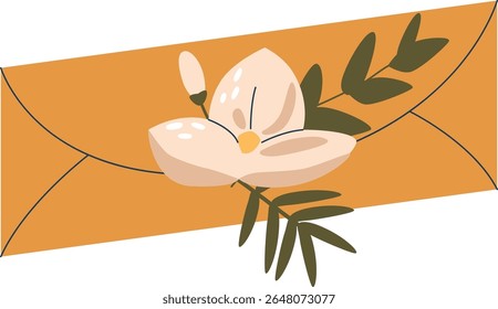Envelope artesanal com design floral