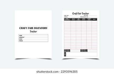 Craft Fair Inventory Tracker kdp interior
