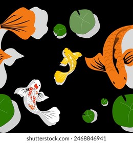 Craft fish background vector pattern