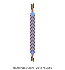 Dibujos animados de pulsera de amistad artesanal. regalo tejido, bordado de macramé, signo de encanto anudado. símbolo aislado Ilustración vectorial