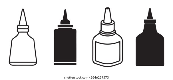 Artesanato Cola Garrafa Linha Arte Vetor Ilustração Com Branco.