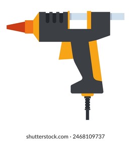 Ilustración de dibujos animados de Vector de pistola de pegamento artesanal aislado sobre un fondo blanco.