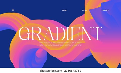 Dibujar un diseño de página de aterrizaje de color brillante dinámico gradiente con un fondo abstracto fluido. ilustración vectorial. 