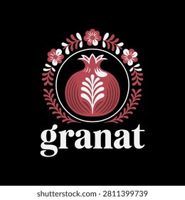 Craft granat product emblem vector