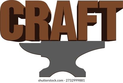 Craft hammer typography t-shirt design vector illustration for artisanal work handmade quality diy projects and creative skill appreciation on transparent background.