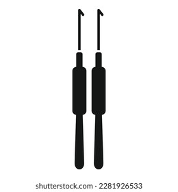 Craft hook icon simple vector. Wool knit. Cloth fabric