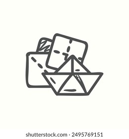 craft icon, isolated handdrawn icon theme back to school
