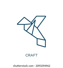 craft icon. Thin linear craft outline icon isolated on white background. Line vector craft sign, symbol for web and mobile