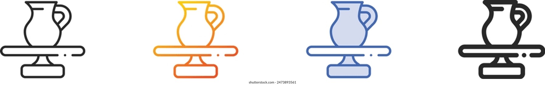 craft icon.Thin Linear, Gradient, Blue Stroke and bold Style Design Isolated On White Background