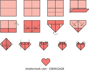 craft instructions - fold a heart for Valentines Day