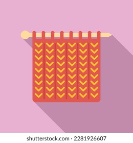 Craft knitting icon flat vector. Wool knit. Thread object