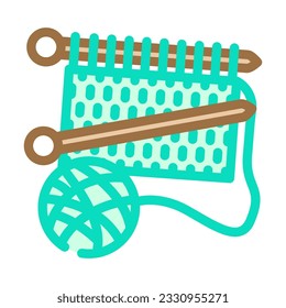vector de icono de tejido de lana. signo de la lana de punto de manualidades. ilustración de símbolo aislado