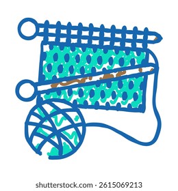 craft knitting wool doodle icon sketch vector. craft knitting wool sign. isolated symbol illustration