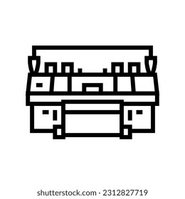 craft knitting wool line icon vector. craft knitting wool sign. isolated contour symbol black illustration