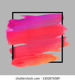 Craft label brush stroke backgrounds, paints for tags and stamps design. Painted label backgrounds patch. Color combinations catalog elements. Vector ink smudges, stains, spots. Insta colors.