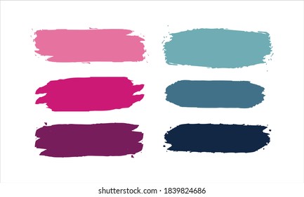 Craft label brush stroke backgrounds, paint or ink smudges vector for tags and stamps design.