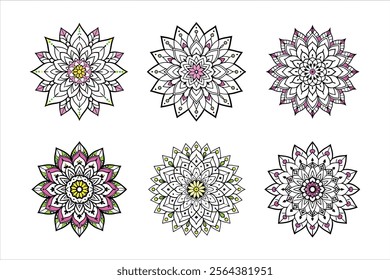 Craft a mandala filled with intricate floral patterns.