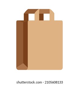 Craft package. Brown-beige paper packaging. Bio-packaging. A kraft bag is a product made of paper. Vector illustration isolated on a white background for design and web design