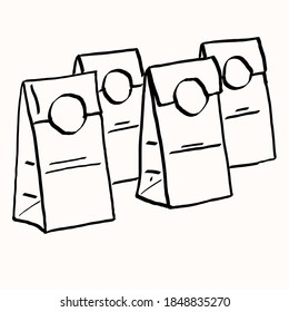craft packages. vector on white background. packing of tea, gifts. sticker. vector eps 10 place for text. eco packing. Blank sheet.