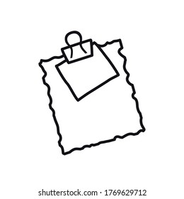 craft page with binder clip icon over white background, line style, vector illustration