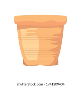 craft paper bag packaging on white background vector illustration design