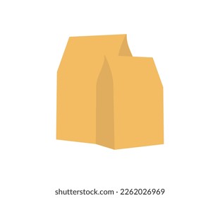 Craft paper package logo design. Recycling concept. Delivery food background. Recycling concept. Delivery food background. Fast food eco packaging. Eco packaging bag vector design and illustration.