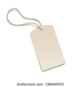 Craft Realistic Paper Tag. Vector Illustration.