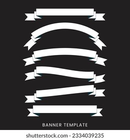 Flachsatz für Handwerk. Dekorativer Vintage-Papierbanner. Leere, einfache Bänder weisen eine andere Form auf. Leere Retro-Flagge, Klebeband für Text, Preisschild, Handelsmarke. Einzeln auf weißer Vektorgrafik