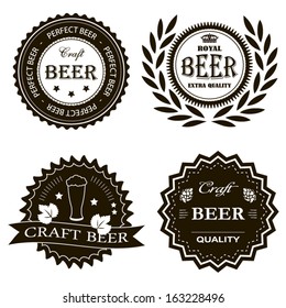 Craft royal beer vintage badges set illustration