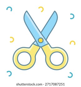 Craft Scissors Vector Illustration for Creative Projects, Handmade Design, and DIY Concepts. Minimal Scissors Vector Icon for Education, Craft, and UI UX Design.School Scissors Vector Illustration for Back to School, Learning, and Classroom Materials.