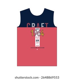 CRAFT SCOOTER 1964 BLUE TAG - MODERN AND STYLISH TYPOGRAPHY DESIGN, VECTOR PRINT T-SHIRT, GRAPHIC VECTOR DESIGN, URBAN STYLE, STREET WEAR FASHION ILLUSTRATION, 