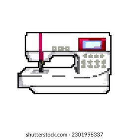 craft sew machine game pixel art retro vector. bit craft sew machine. old vintage illustration