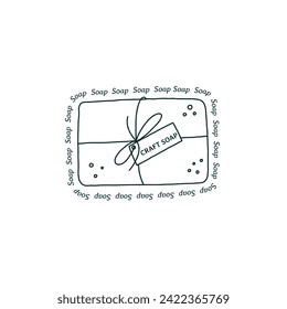 Craft Soap Hand Drawn Logo for Business Branding, Packaging, Websites Design and Creative Studio. Hand Drawn Vector Minimalist Illustration