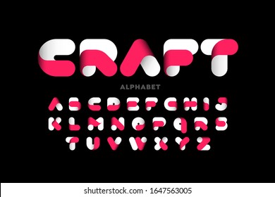 Craft style font design, vector illustration